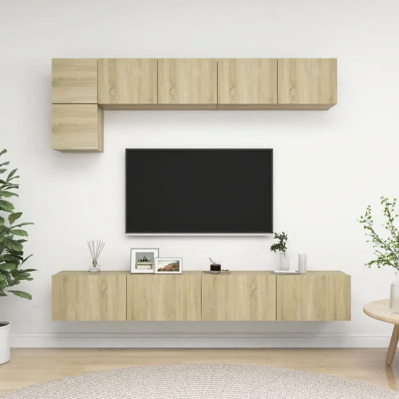 5-cz. zestaw szafek TV, dąb sonoma, materiał drewnopochodny