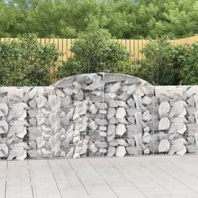 Kosze gabionowe, 12 szt, 300x30x100/120cm, galwanizowane żelazo
