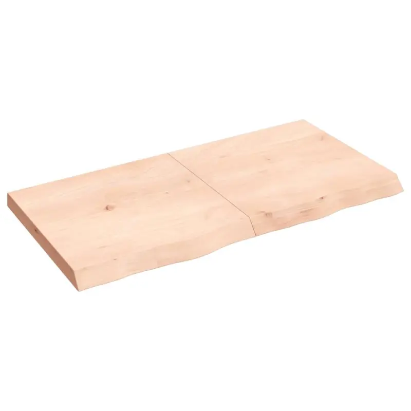 Blat stołu, 120x60x(2-6) cm, surowe lite drewno dębowe