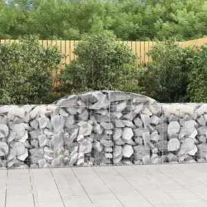 Kosze gabionowe, 12 szt, 300x50x80/100 cm, galwanizowane żelazo