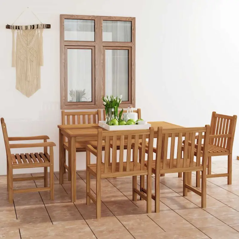 7-częściowy zestaw obiadowy do ogrodu, 150x90 cm, lite drewno tekowe