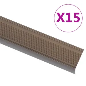 Listwy schodowe w kształcie litery L 15 szt. Aluminium 100 cm