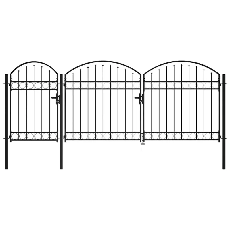 Brama ogrodowa z łukowym szczytem ASSEN 400 x 175 cm Stal