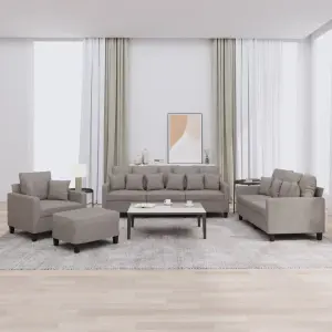 4-cz. komplet wypoczynkowy z poduszkami, taupe, tkanina