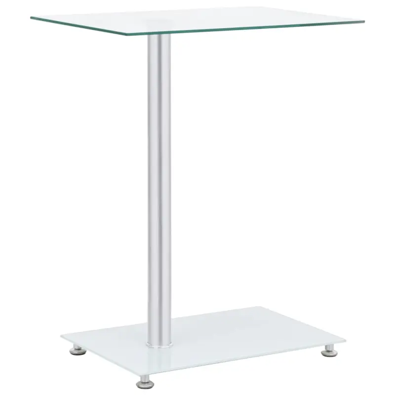 Stolik w kształcie U 45x30x58 cm, przezroczyste hartowane szkło