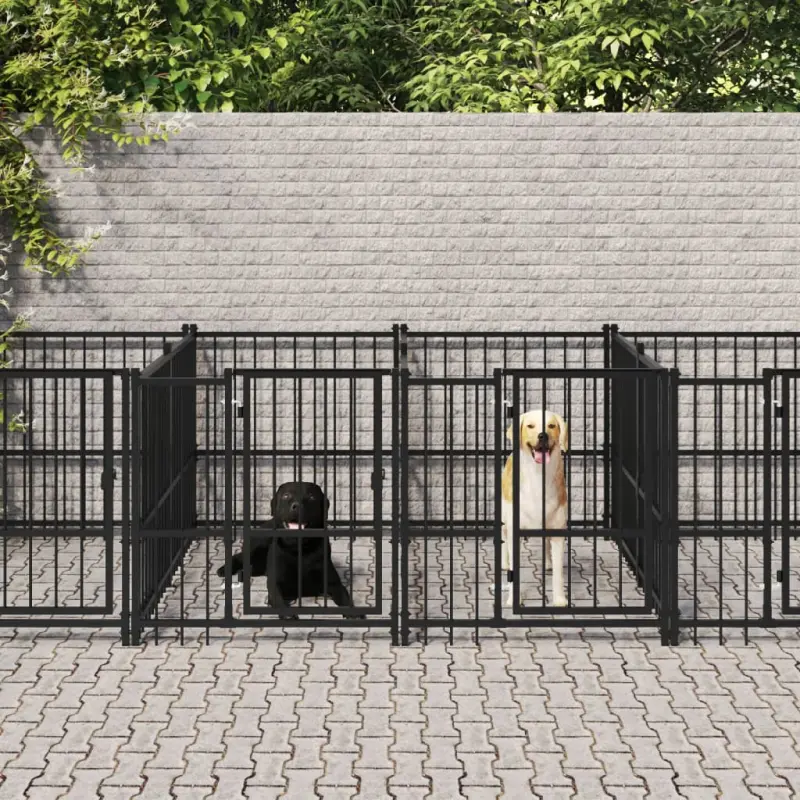 Kojec zewnętrzny dla psa, stalowy, 13,14 m²