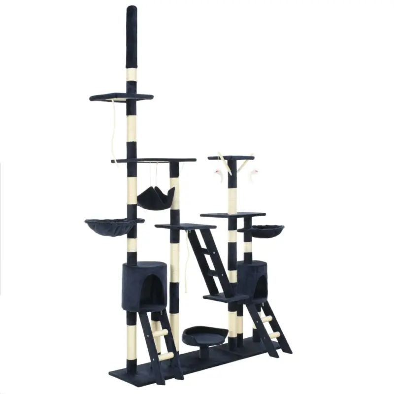 Drapak dla kota z sizalowymi słupkami, 230-250 cm, niebieski