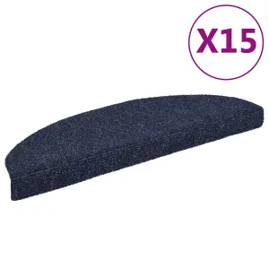 Maty na schody samoprzylepne 15 szt. 65x21x4 cm niebieskie półokrągłe duże