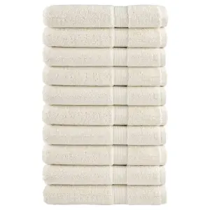Ręczniki premium SOLUND 10 szt., kremowe, 100x200 cm, 600 g/cm²