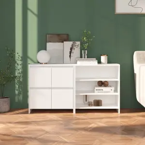 2-częściowa szafka boczna, biała, materiał drewnopochodny