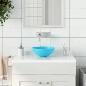 Umywalka łazienkowa, ceramiczna, jasnozielona, okrągła