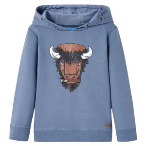 Bluza dziecięca z kapturem, niebieski melanż, 128
