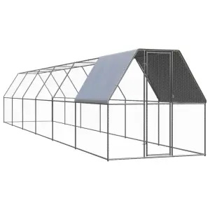 Klatka zewnętrzna dla kurcząt, 2x12x2 m, stal galwanizowana