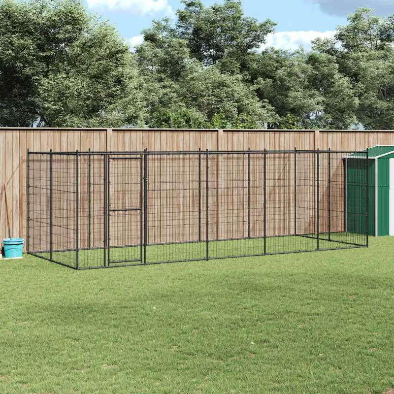 Kojec zewnętrzny dla psa, stalowy, 12,1 m²