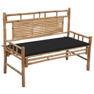 Ławka ogrodowa z poduszką, 120 cm, bambusowa