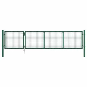 Brama ogrodowa stalowa 350x75 cm zielona