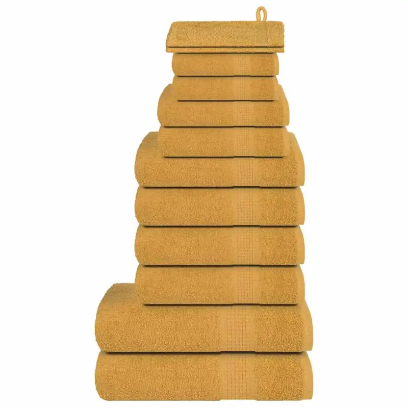 12-cz. zestaw ręczników, FROGN, złoty, 360 g/m²