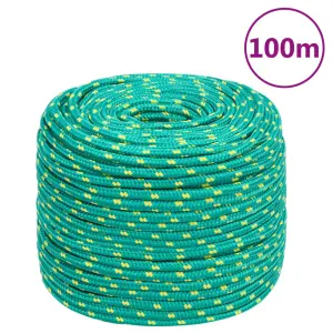 Linka żeglarska, zielona, 10 mm, 100 m, polipropylen