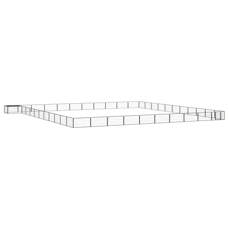 Kojec dla psa, 44 panele, czarny, 100x50 cm, stal