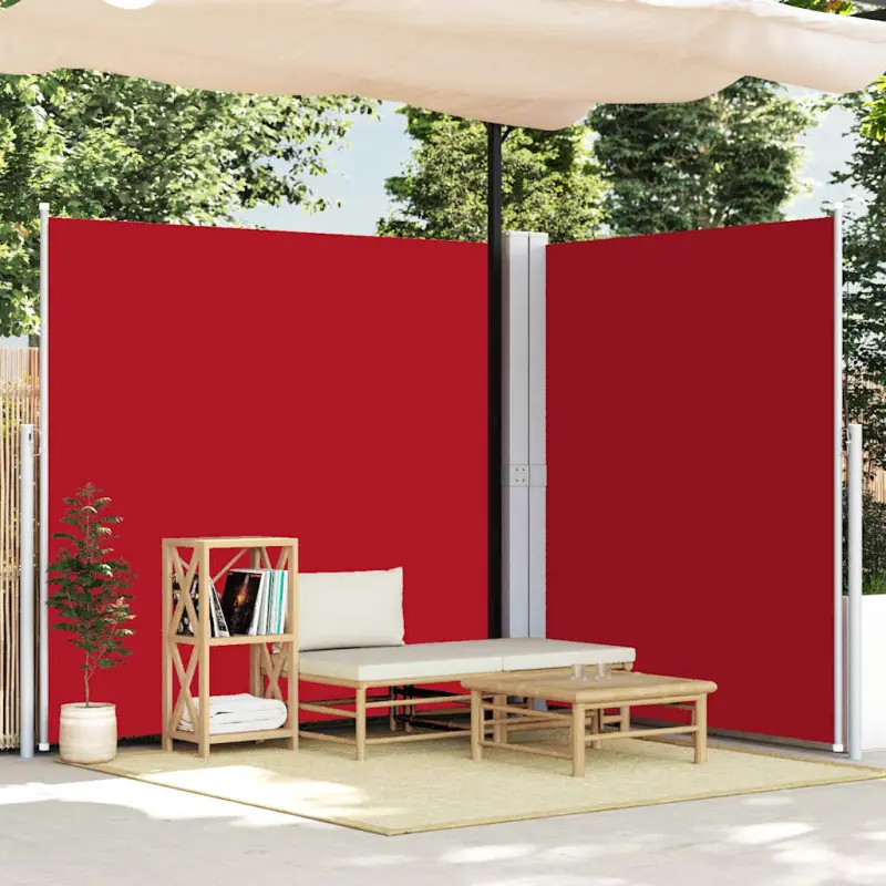 Zwijana markiza boczna, czerwona, 220x600 cm