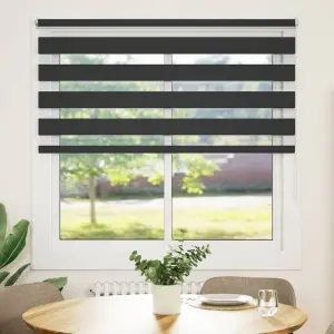 Roleta Zebra 140,9x175 cm Szerokość materiału 136,7 cm czarna