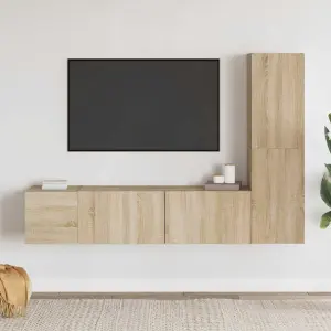 3-cz. zestaw szafek TV, dąb sonoma, płyta wiórowa