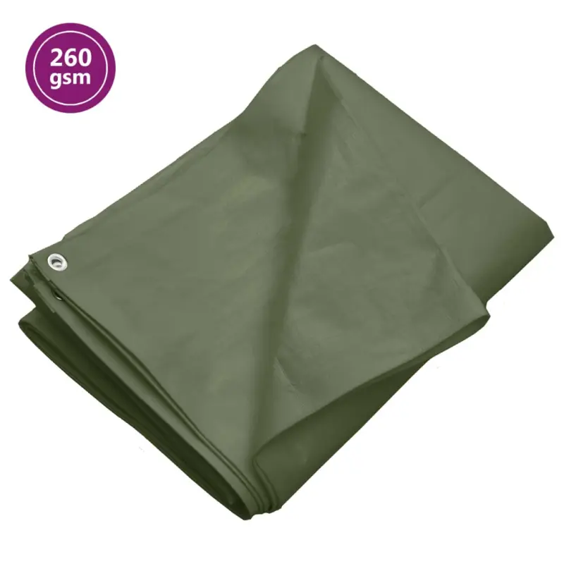 Plandeka, 260 g/m², 8x8 m, zielona, HDPE