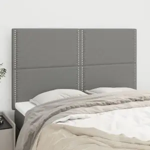 Zagłówek ciemnoszary 144x5x118/128 cm materiał