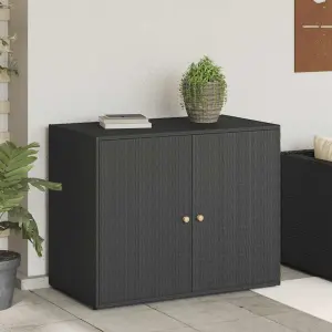 Szafka ogrodowa czarna 100x55,5x80 cm polirattan
