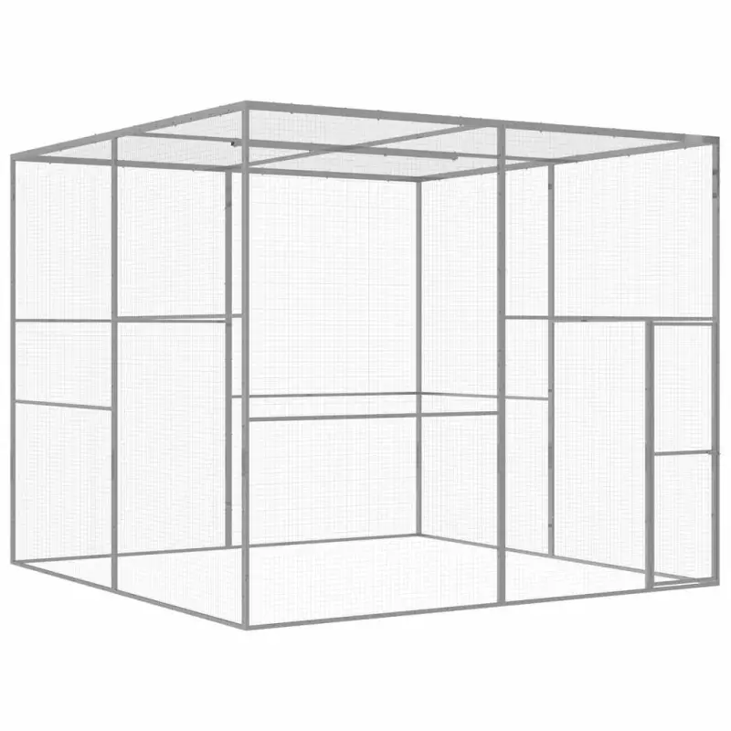 Klatka dla kota, 3 x 3 x 2,5 m, stal galwanizowana