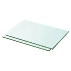 Półki, 2 szt., panel z przezroczystego szkła, 30 x 15 cm