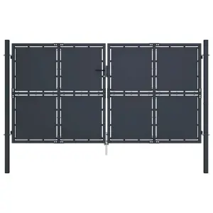 Brama ogrodowa stalowa 300x150 cm antracytowa