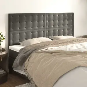 Zagłówek ciemnoszary 180x5x118/128 cm aksamit