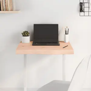 Blat stołu, 60x50x(2-6) cm, surowe lite drewno dębowe