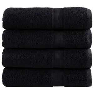 Ręczniki premium SOLUND, 4 szt., czarne, 50x100 cm, 600 g/cm²