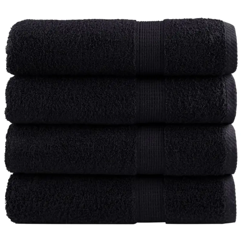 Ręczniki premium SOLUND, 4 szt., czarne, 50x100 cm, 600 g/cm²