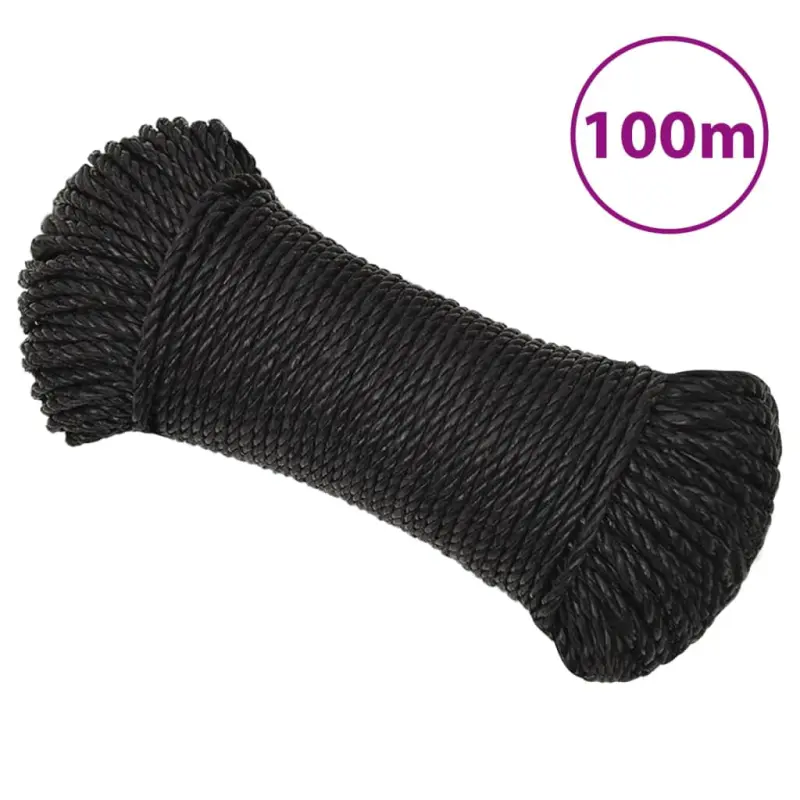 Linka robocza, czarna, 3 mm, 100 m, polipropylen