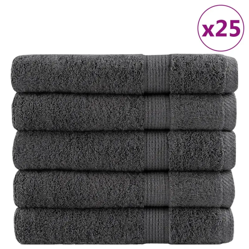Ręczniki premium, SOLUND, 25 szt., antracytowe, 80x200 cm, 600 g/m²