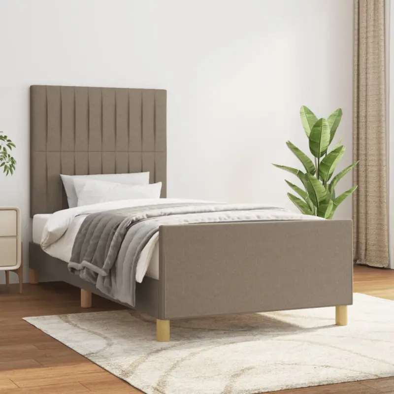 Rama łóżka bez materaca Taupe 80x200 cm Tkanina