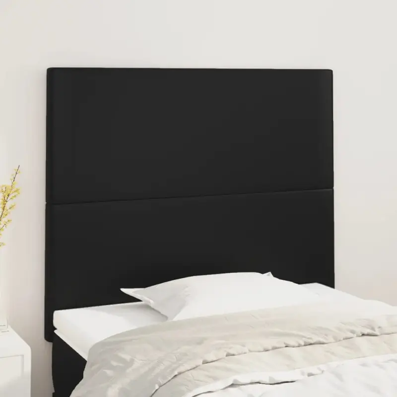 Zagłówek czarny 90x5x118/128 cm skóra ekologiczna