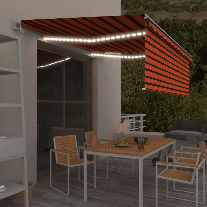 Automatyczna markiza z zasłoną, LED i czujnikiem wiatru, 4x3 m