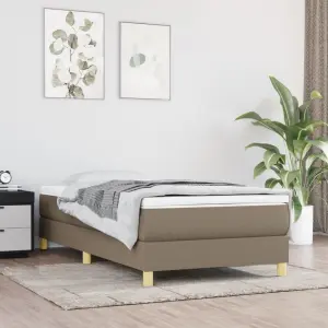 Łóżko kontynentalne Taupe 90x190 cm Tkanina
