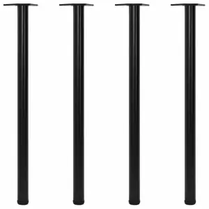 4 Nogi do stołu z regulacją wysokości Czarne 1100 mm