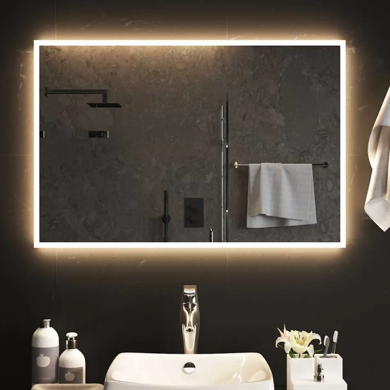 Lustro łazienkowe z LED, 90x60 cm
