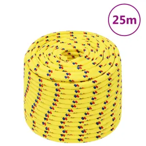 Linka żeglarska, żółta, 12 mm, 25 m, polipropylen