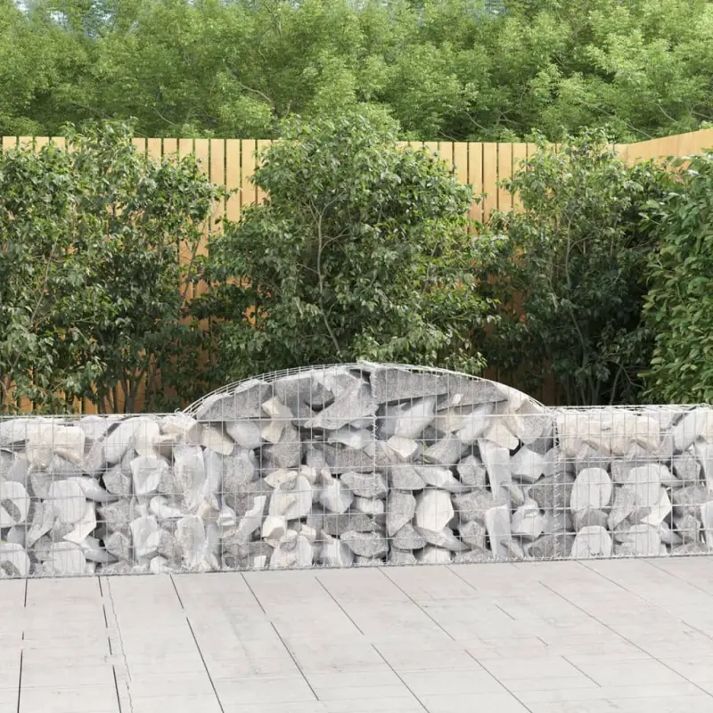 Kosze gabionowe, 11 szt., 300x30x60/80 cm, galwanizowane żelazo