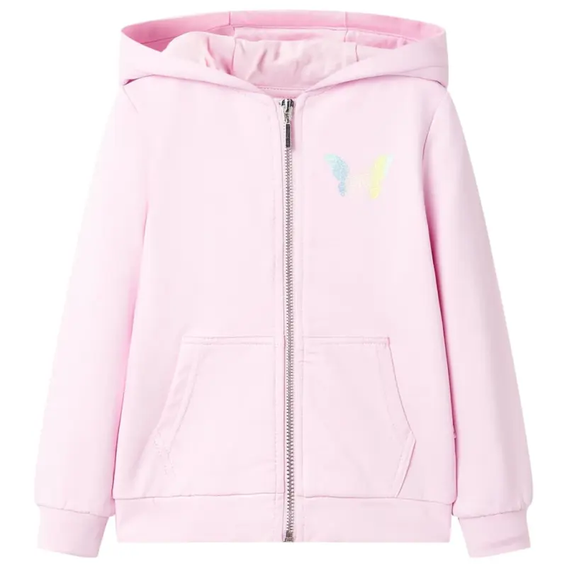 Bluza dziecięca z kapturem, jasnoróżowa, 104