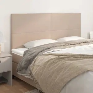 Zagłówek cappuccino 200x5x118/128 cm skóra ekologiczna