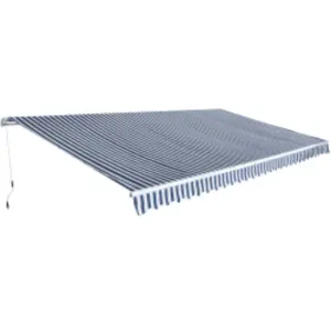 Markiza zwijana ręcznie, 600 cm, niebiesko-biała