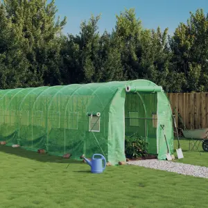 Szklarnia ze stalową ramą, zielona, 28 m², 14x2x2 m